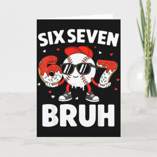 Tarjeta Seis Siete Bruh San Valentín Béisbol Niños 67 Vale