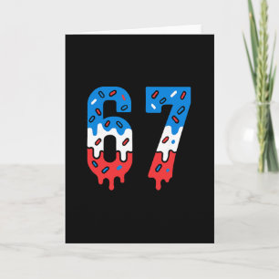 Tarjeta Seis Siete Helado Goteante Deportes 67 Hombres Mem