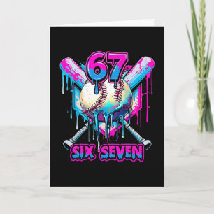 Tarjeta Seis Siete Helado Goteo Gen Alpha Jerga 6 7 Tenden