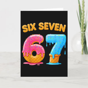 Tarjeta Seis Siete Helado Goteo Gen Alpha Jerga 6 7 Tenden