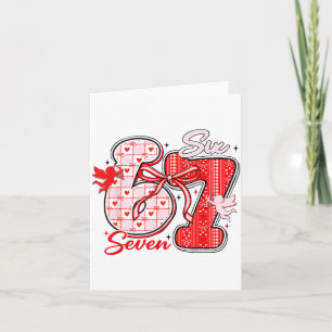 Tarjeta Seis Siete Meme 67 Coquette Lazo San Valentín Muje