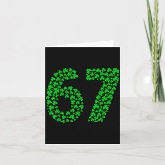 Tarjeta Seis Siete Meme 67 Día de San Patricio Tréboles Ho