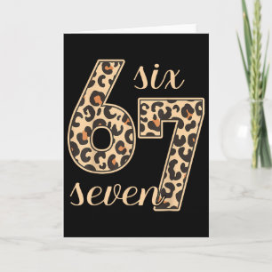 Tarjeta Seis Siete Meme 6-7 Número Impresión Leopardo Gen 