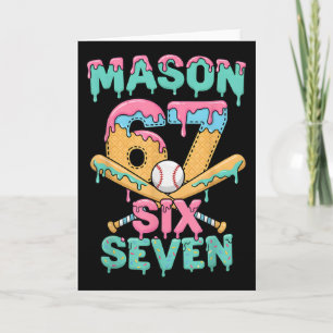 Tarjeta Seis Siete Meme Mason Helado Goteo Divertido Byseb