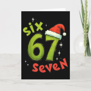 Tarjeta Seis Siete Memes Divertidos De Navidad Rojo Verde