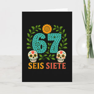 Tarjeta Seis Siete Mexicano Los Muertos Calaveras Azúcar S