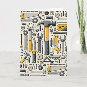 Tarjeta Selección de herramientas de bricolaje de cumpleañ