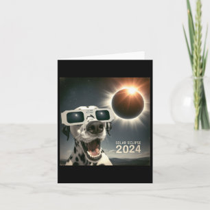 Tarjeta Selfie Dalmacia Niños Hombres Eclipse Solar Perro
