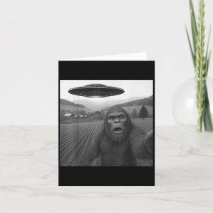 Tarjeta Selfie De Pie Grande Con Alien Ufo Gracioso Regalo
