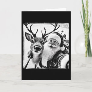 Tarjeta Selfie divertido de reno Navidad Santa Claus Navid