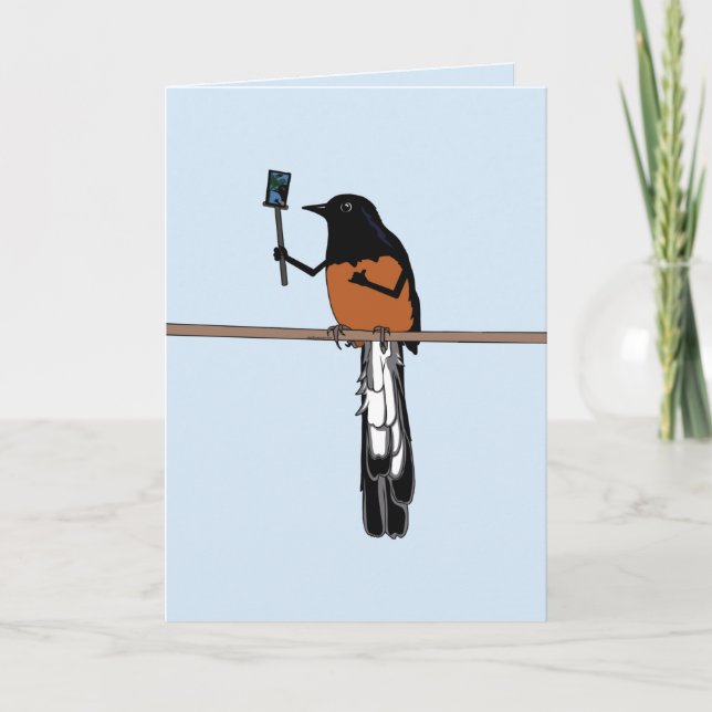 Tarjeta Selfie hawaiano de aves shama (Anverso)