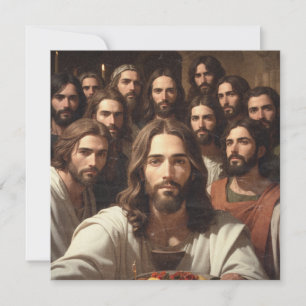 Tarjeta Selfies de Jesús con 12 discípulos