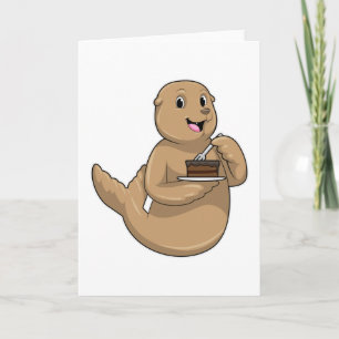Tarjeta Sello con Tarta