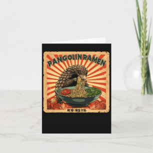 Tarjeta Sello de arte japonés clásico fideos ramen pangolí