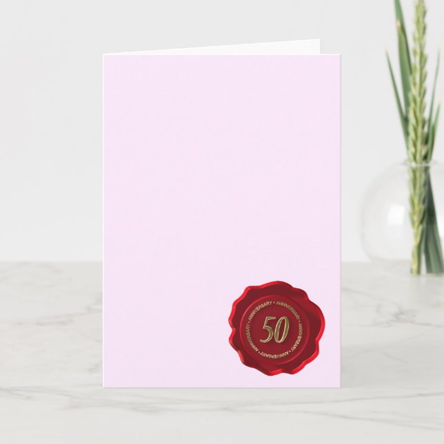 Tarjeta sello de cera roja del 50 aniversario (Anverso)