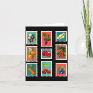 Tarjeta Sello de Frutas de Verano Sello de Correos de Frut