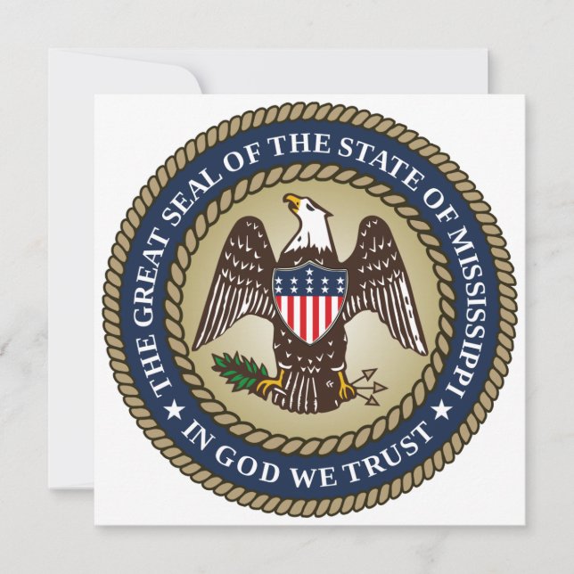Tarjeta Sello de Misisipi (Estado de los Estados Unidos) (Anverso)
