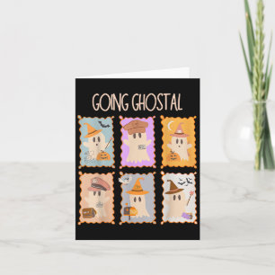 Tarjeta Sello de servicio de Stamp Ghost Halloween Mail La
