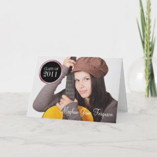 Tarjeta Sello rojo redondo 3 fotos graduación de año de cl