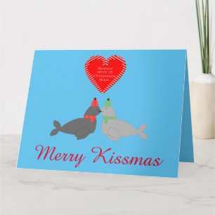 Tarjeta Sellos de beso de Navidad lindos personalizados pa