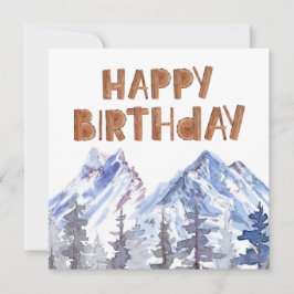 Tarjeta Selva de invierno Woodland única "Feliz cumpleaños