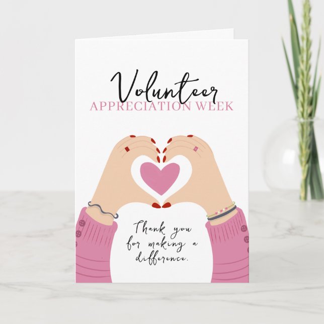 Tarjeta Semana de Agradecimiento al Voluntariado Minimalis (Anverso)
