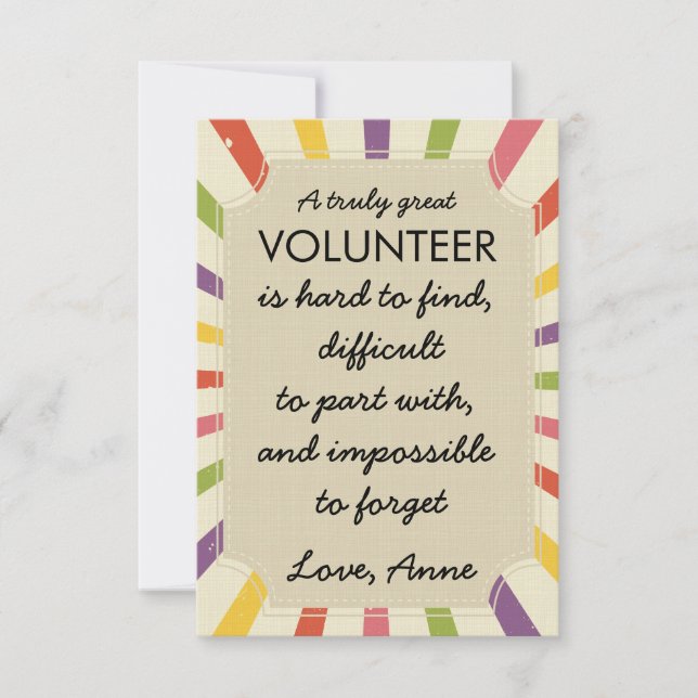 Tarjeta semana de reconocimiento voluntario (Anverso)