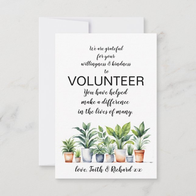 Tarjeta semana de reconocimiento voluntario (Anverso)