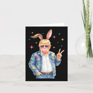 Tarjeta Semana Santa Trump Bunny Soplando Burbujas Sungles
