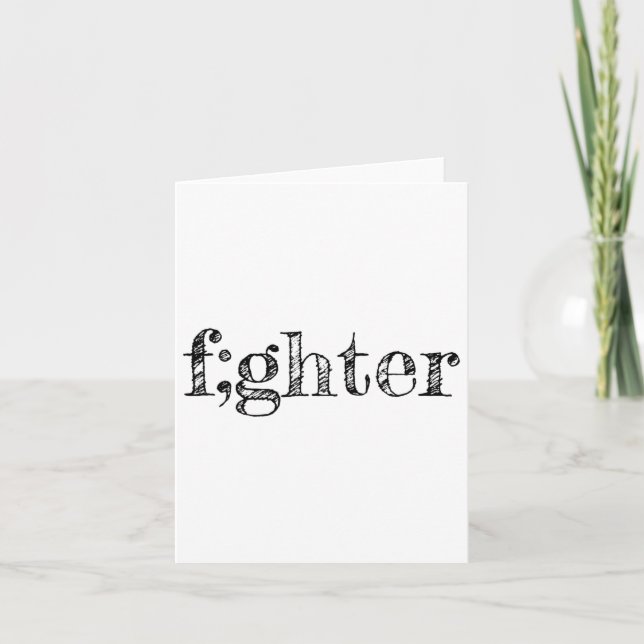 Tarjeta Semicolón Apoyo Conciencia sobre la depresión (Anverso)