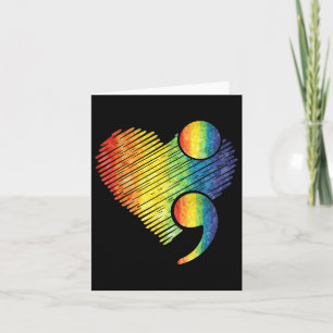 Tarjeta Semicolón cardíaco Sensibilización sobre el suicid