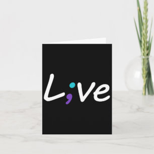 Tarjeta Semicolón de amor en vivo de prevención del suicid