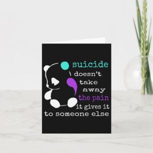 Tarjeta Semicolón de dolor suicida regalo de prevención de
