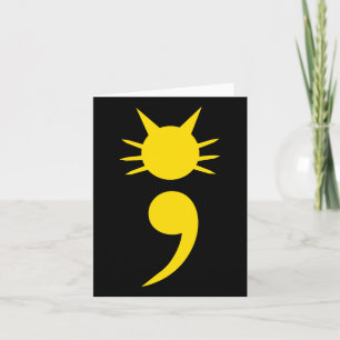 Tarjeta Semicolón de Gato Mayo Mes de Concienciación sobre