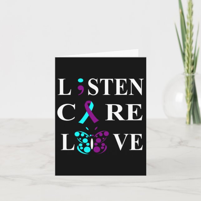 Tarjeta Semicolón de sensibilización sobre el suicidio Cin (Anverso)