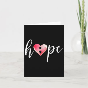 Tarjeta Semicolón Esperanza Corazón Acuática Camiseta - Su