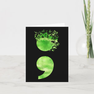Tarjeta Semicolon Mariposa Retro Salud Mental S Awarenes