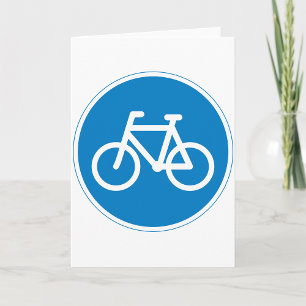 Tarjeta Señal de Carril de Bicicleta Azul Símbolo de Carre
