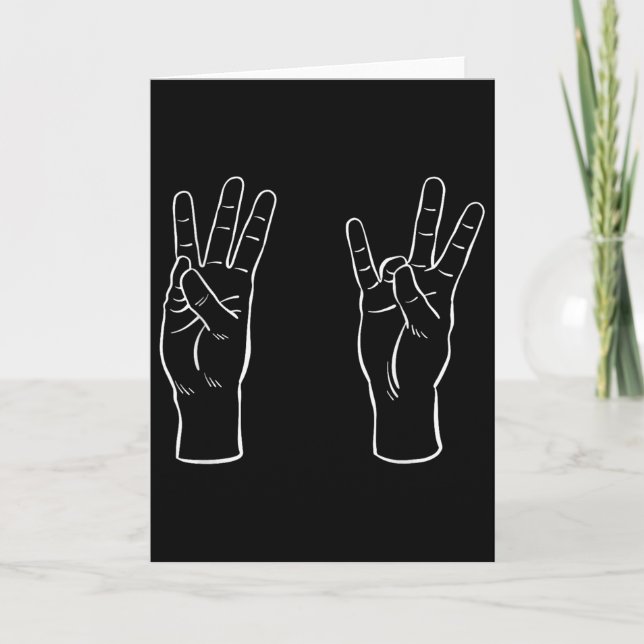 Tarjeta Señal de Lenguaje Asl Divertida 67 Meme Viral Sign (Anverso)