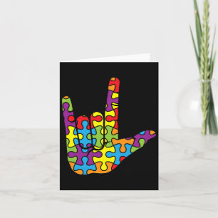 Tarjeta Señal de lenguaje de señas de amor ASL - Autismo r