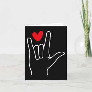 Tarjeta señal de lenguaje de Te Amo Lindo Feliz Día de San