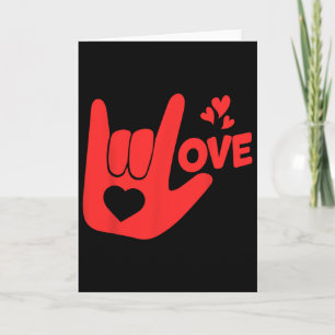 Tarjeta Señal de mano 'Te amo' Asl Día de San Valentín Muj