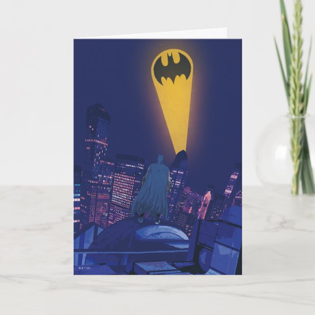 Tarjeta Señal de murciélago sobre Gotham (Anverso)