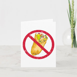 Tarjeta Señal de No se Permiten Burritos Humorística Prohi