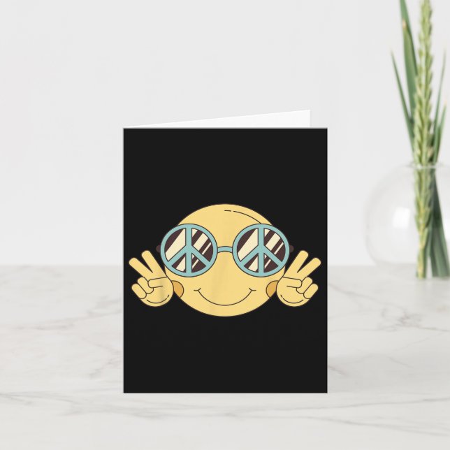 Tarjeta Señal de Paz Amor 60s 70s Groovy Disfraz Hippie Sa (Anverso)