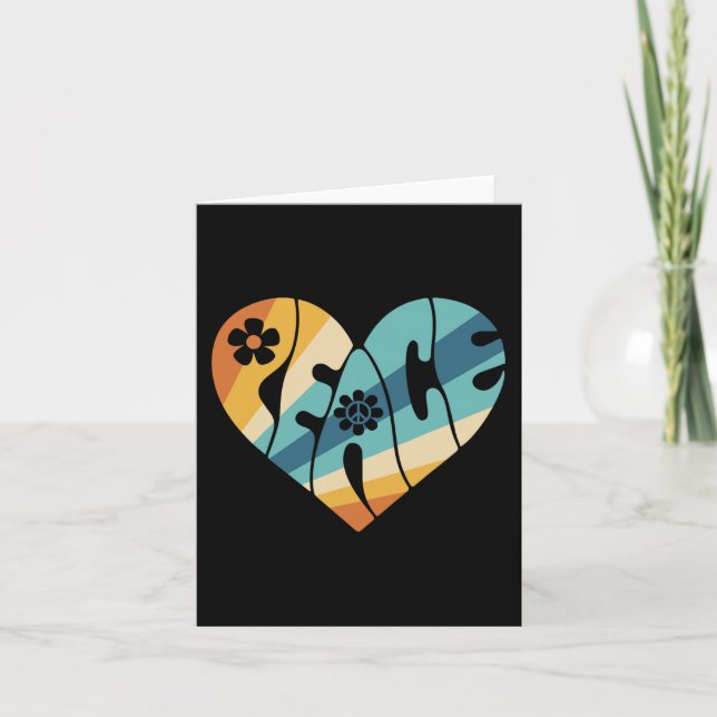 Tarjeta SEÑAL DE PAZ AMOR 60s 70s Groovy Disfraz Hippie Sa (Anverso)