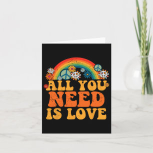 Tarjeta Señal de Paz Amor 60s 70s Tie Dye Disfraz Hippie