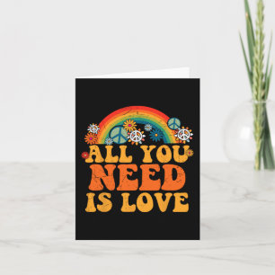 Tarjeta SEÑAL DE PAZ AMOR 60s 70s Tie Dye Disfraz Hippie