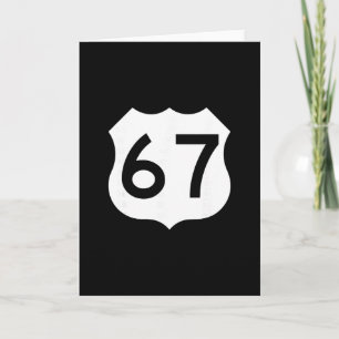 Tarjeta señal de ruta 67 meme seis siete