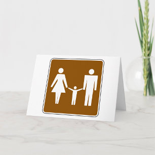 Tarjeta Señal de símbolo peatonal familiar